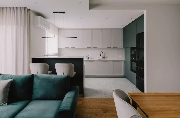 View of the kitchen from the living room