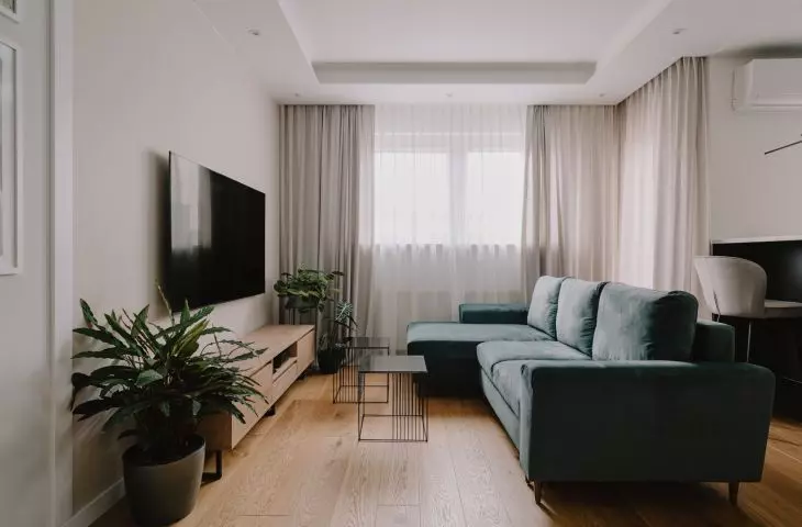 The living area of an apartment in Wroclaw