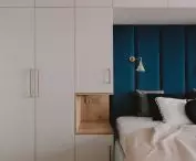 The wall of the bedroom was used for furniture development