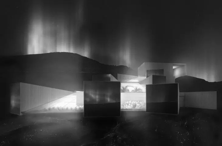Building visible at night