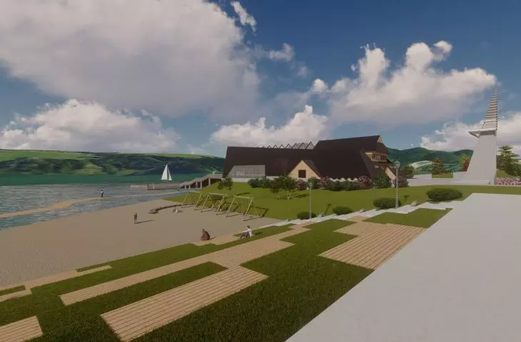 Projekt znajduje się nad Jeziorem Czorsztyńskim