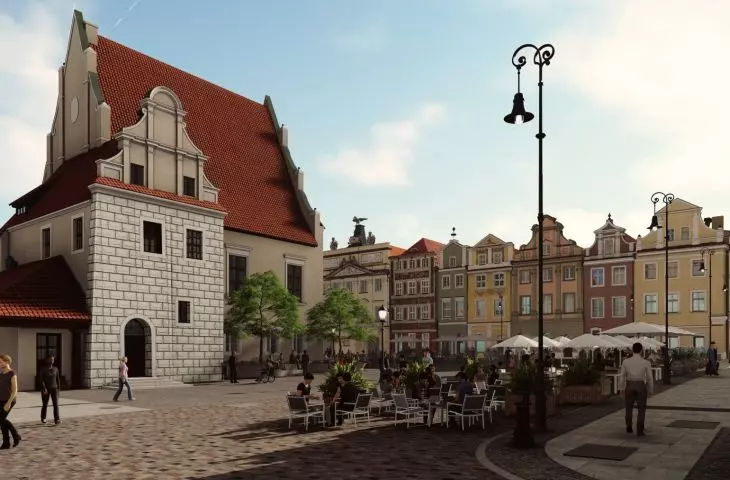 Visualization of the Old Market Square in Poznań after renovation 