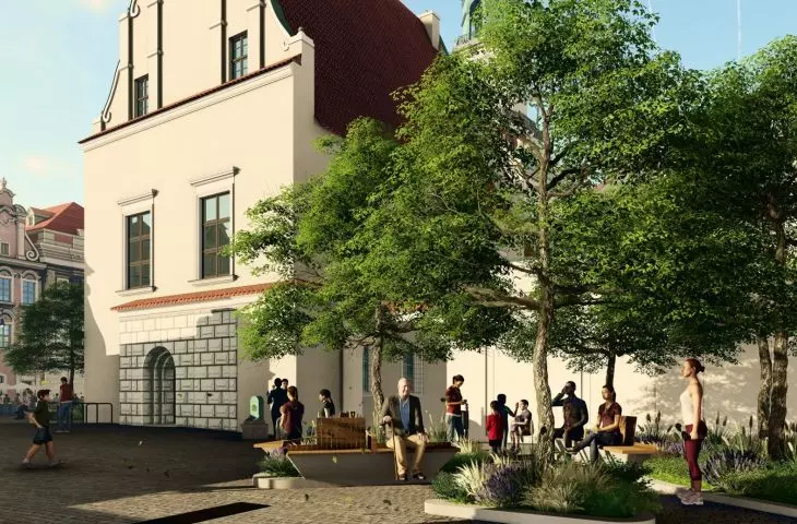 Visualization of the Old Market Square in Poznań after renovation