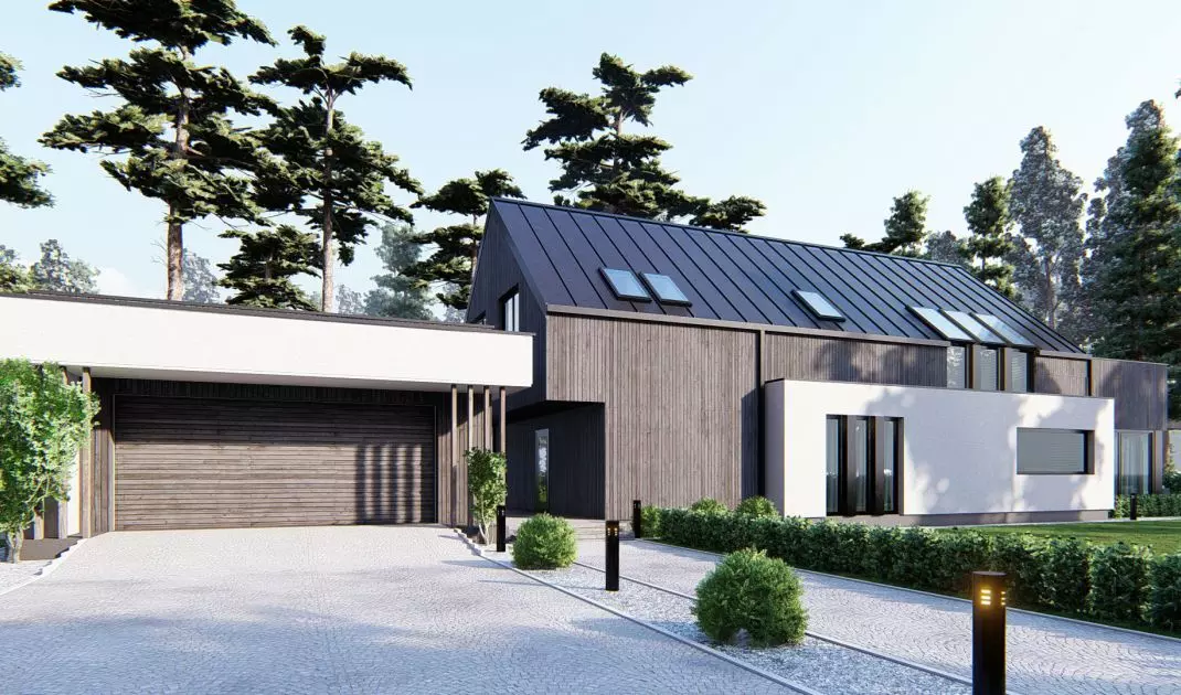 Modern house with a usable attic