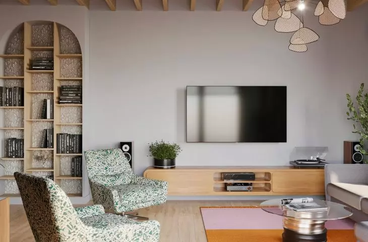 In the interior are gathered many designer objects