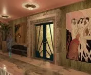 The rooms are finished with varied materials that together form a mosaic whole