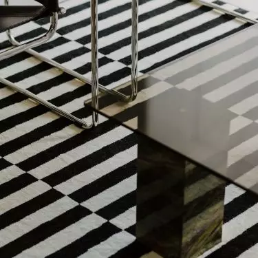 black and white carpet