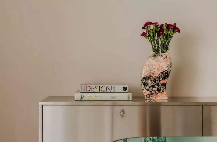 brushed steel cabinet in the studio