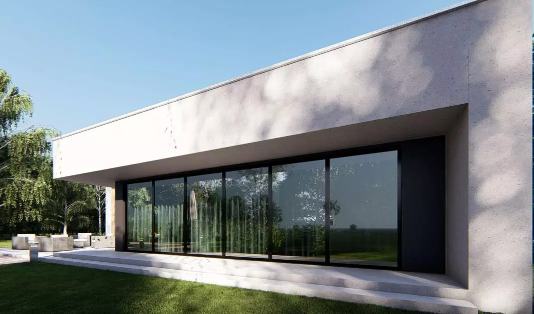 Modern and striking design of a house in the style of a modern barn