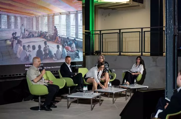 Discussion in the Generator from left: Huber Trammer, Bartłomiej Kisielewski, Dr. Małgorzata Hanzl, Dr. Katarzyna Zielonko-Jung and Małgorzata Tomczak