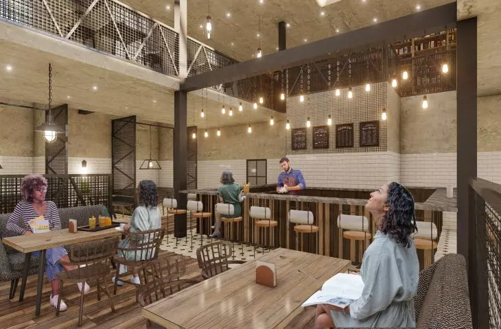 Interior of the bar located on the first floor