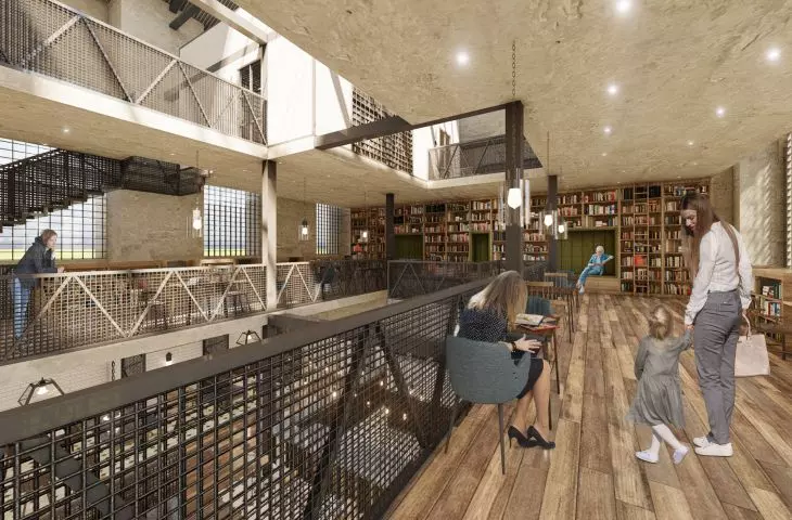 Library and reading room on the +1 level.