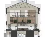Design of the Ecological Artistic Manufactory, arrangement cross-section