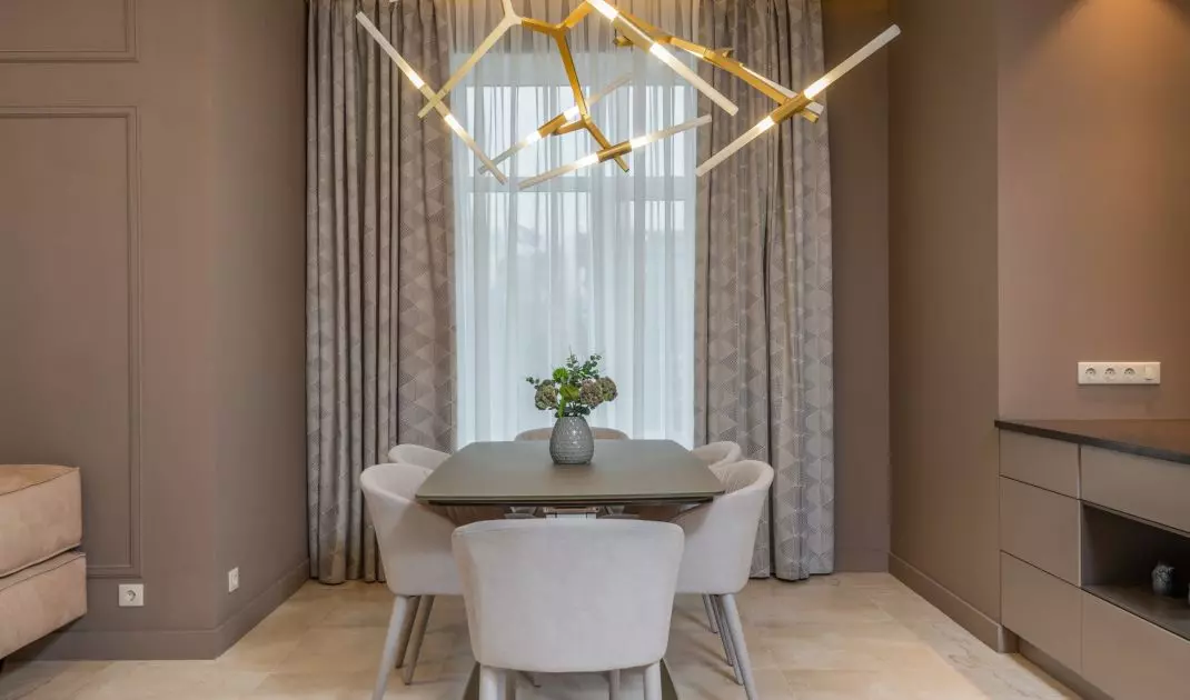In a subdued interior, the original chandelier will play a major role 