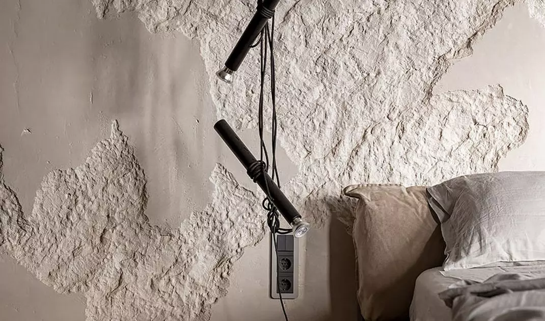 Wall covered with textured plaster