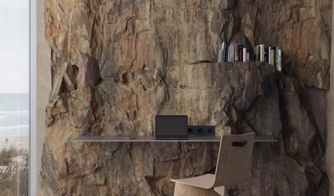 Rock wall in the interior