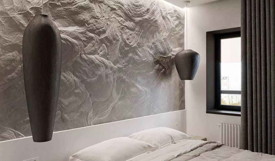 Textured wall in the interior