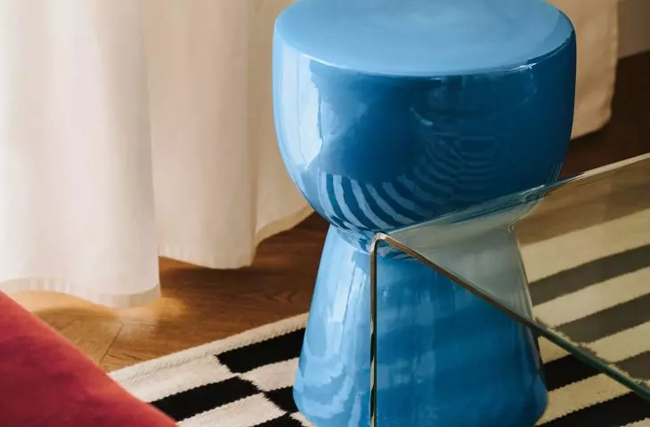 Mieszkanie w stylu vintage, błękitny akcent