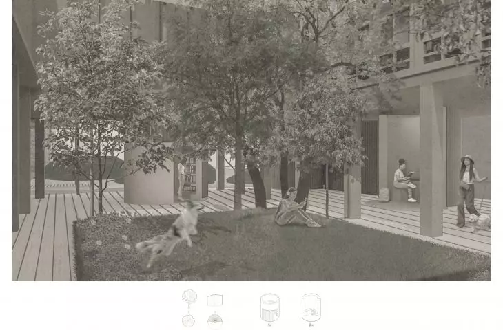Visualization of the library atrium