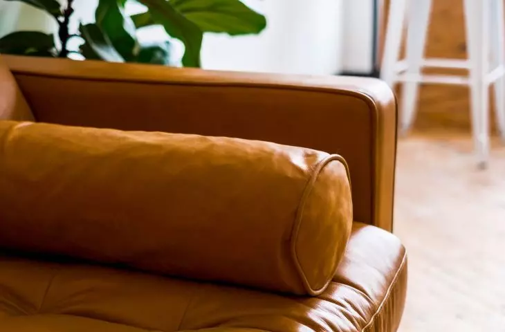 Sofa in caramel shade will warm up the interior perfectly