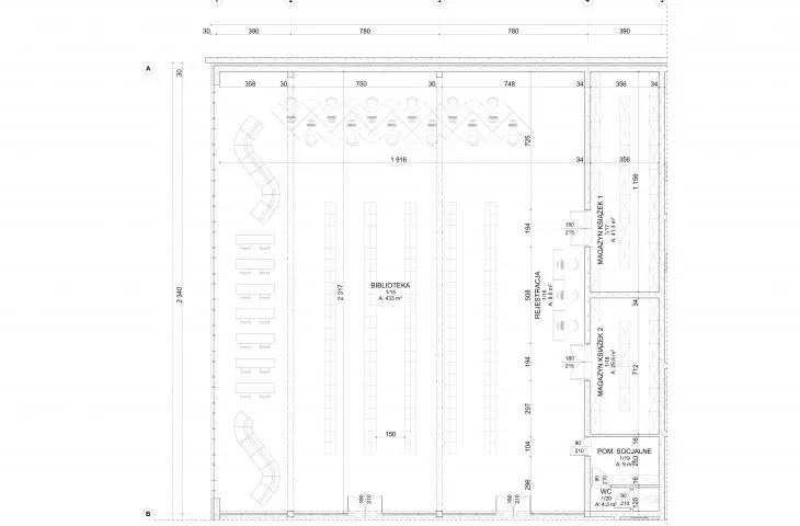 Fragment of the first floor plan of the center