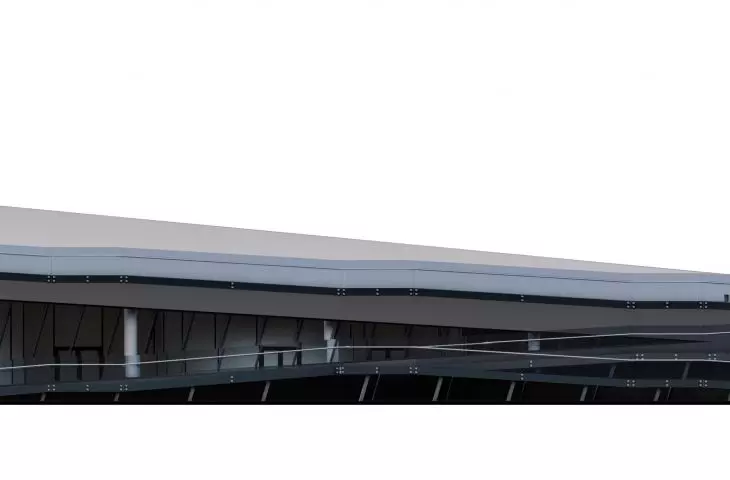Southwest elevation of the center