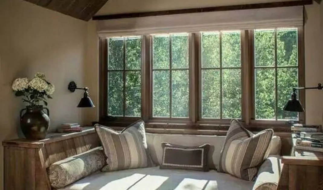 Reading corner in the attic