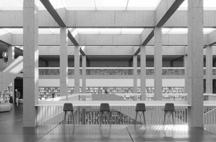 visualization, library interior