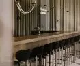 Long bar with distinctive neon sign