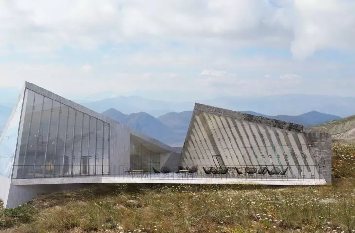 Projekt budynku centrum turystycznego na wulkanie Nemrut