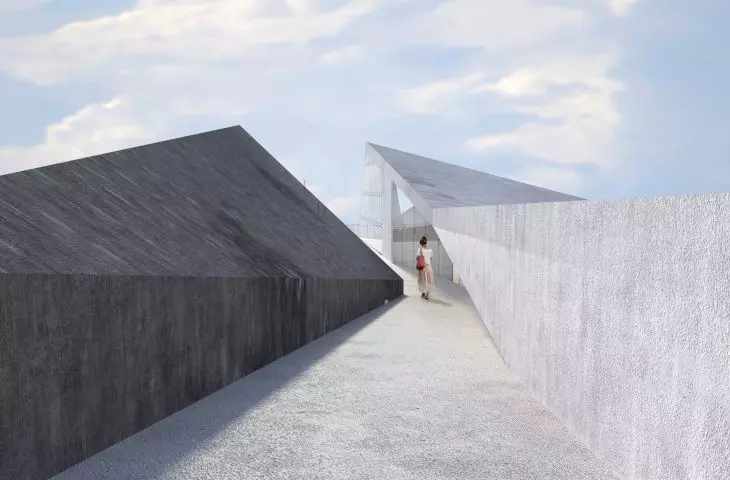 The visitor center consists of two blocks