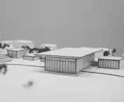 Design of a community center in Grojec, detail of a mockup