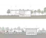 Design of the community center in Grójec, cross sections