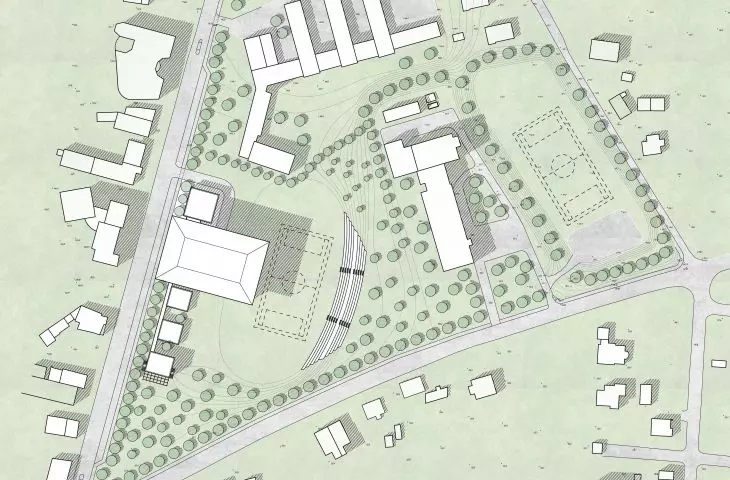 Project for community center in Grójec, site development plan