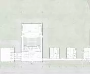 Project of the community center in Grojec, first floor plan