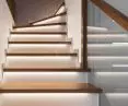 Steps with drip caps with white MDF treads