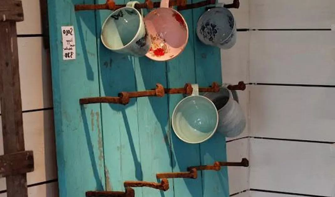 Rustic board with cup holders