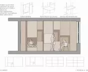 At the back of the classroom is a wooden building