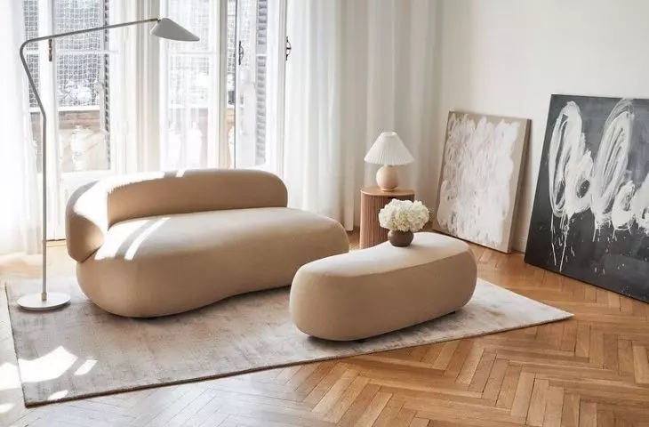 Bright sofas form resembles light foam