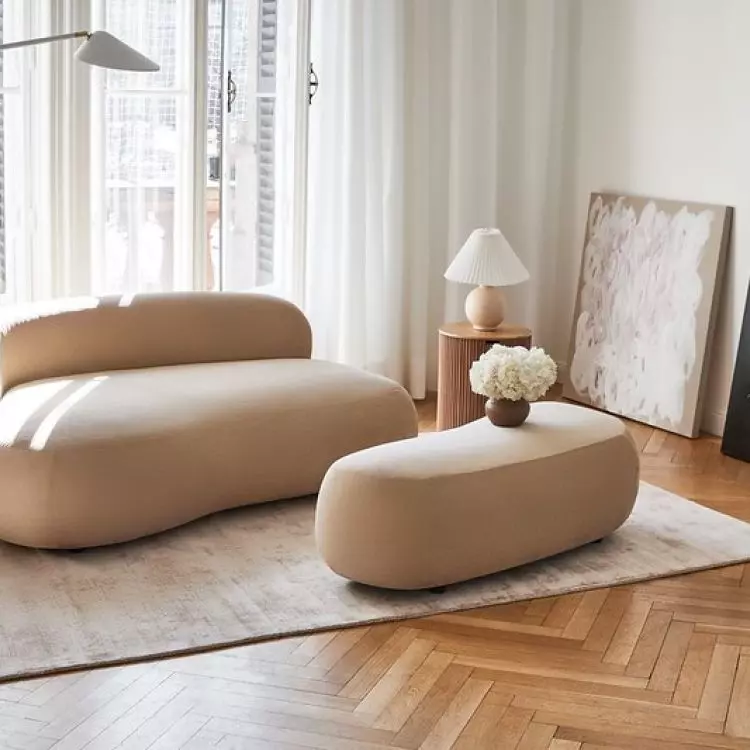 Bright sofas form resembles light foam