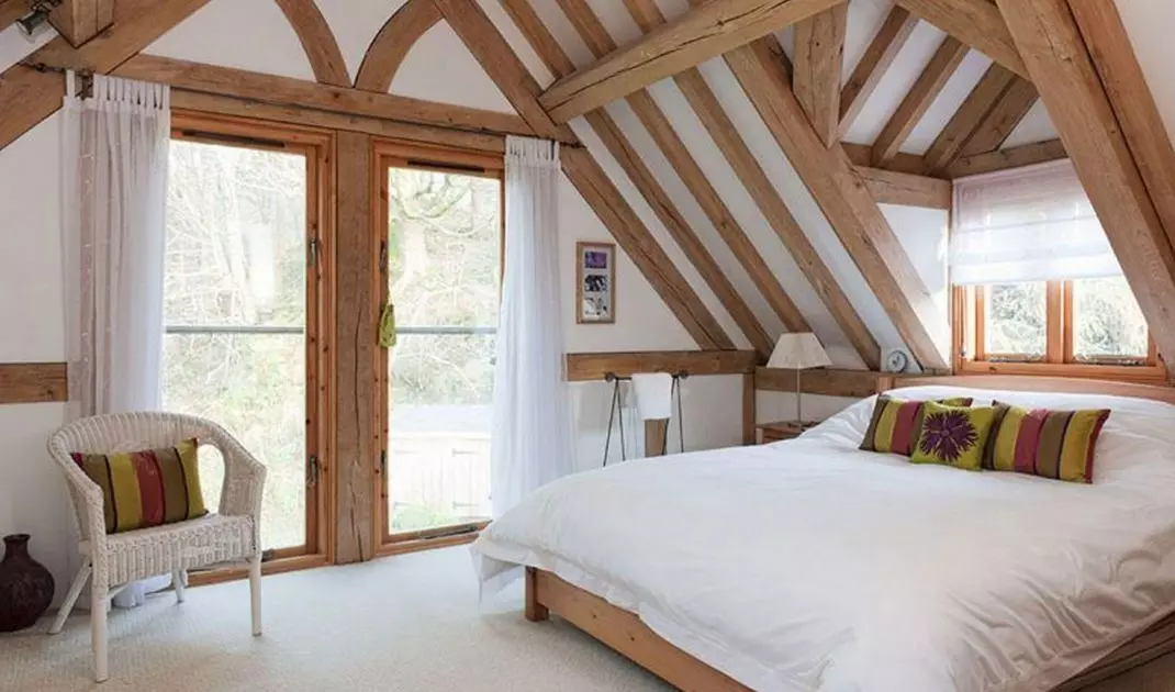 Attic with visible structural elements