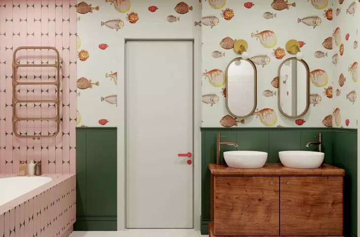 Bathroom in modern retro style
