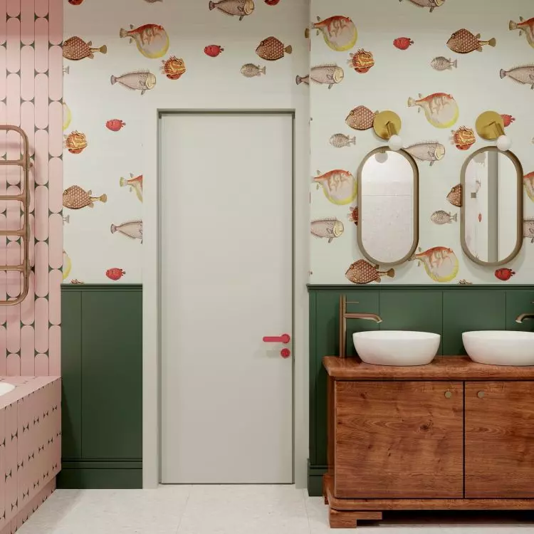 Bathroom in modern retro style