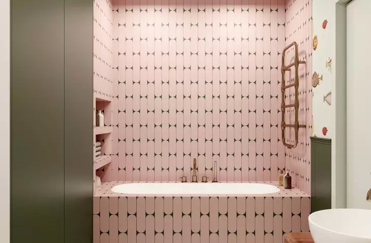 Bathroom in modern retro style