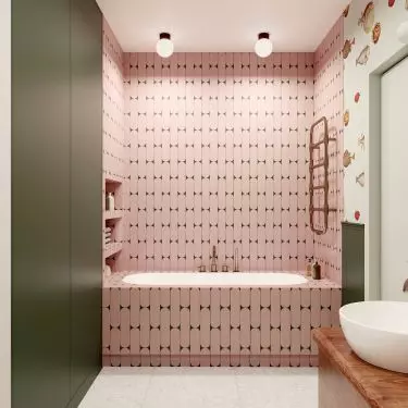 Bathroom in modern retro style