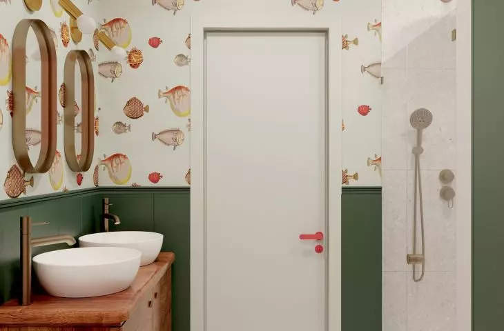 Bathroom in modern retro style