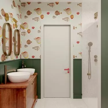 Bathroom in modern retro style