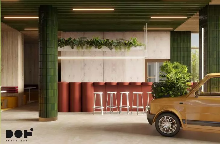 Adaptacja biurowca na akdemik w Poznaniu - proj. CDF Architekci/DOT.interiors