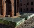Odwzorowanie murów palatium Mieszka I w Poznaniu