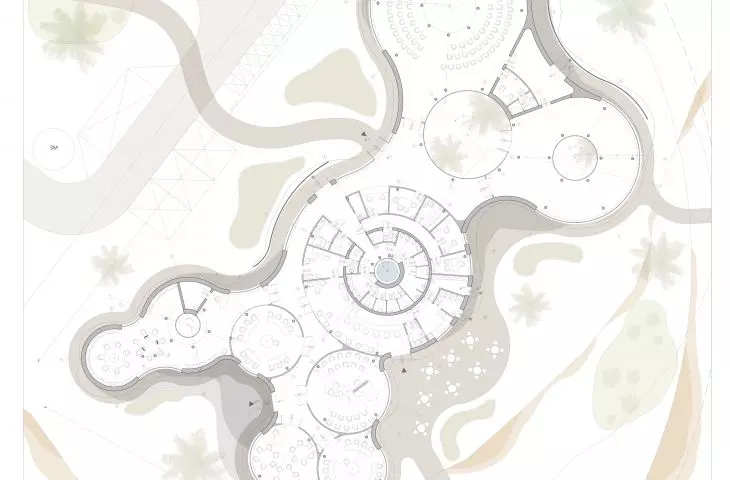 Cultural center project in Morocco, projection